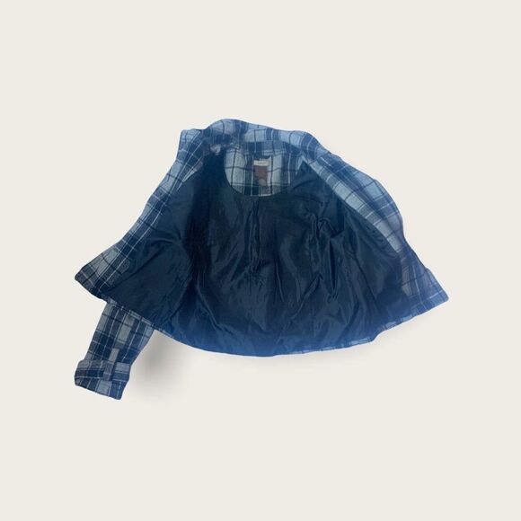 Ruff Hewn Stylish Wool Crop Jacket Blazer Casual Button Down Gray Plaid‎ - Picture 4 of 12